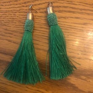 Never Worn, Green, Fringe, Tassel, Earrings